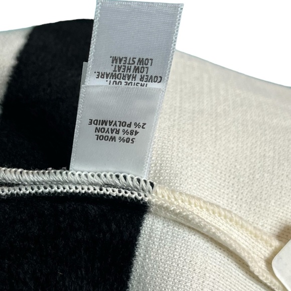 St John Knit One Button Topper Caviar & Cream Jacket Women’s Size 10 With Tags - Picture 11 of 12